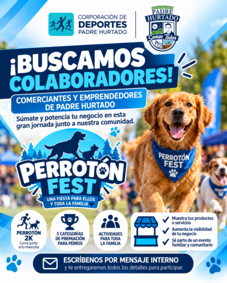 Perrotón Fest 2026 invita a comerciantes y emprendedores de Padre Hurtado a ser parte de esta gran jornada