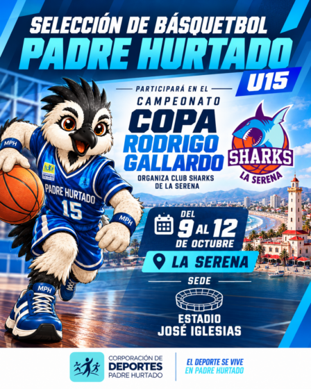 Selección U15 de Básquetbol de Padre Hurtado participa en la Copa Rodrigo Gallardo 2026 en La Serena